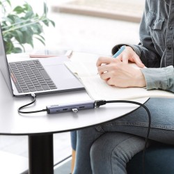Ugreen USB-C Hub CM418 (10919) 2 x USB-A 3.0 - 1 x USB-C - 1 x HDMI - 1 x RJ45 Grey Ugreen USB-C Hub CM418 (10919) 2 x USB-A 3.0 - 1 x USB-C - 1 x HDMI - 1 x RJ45 Grey