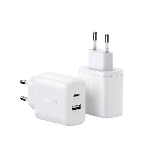 Φορτιστής Wall Charger UGREEN X227 20W 3A 1 x USB-A - 1 x USB-C White Φορτιστής Wall Charger UGREEN X227 20W 3A 1 x USB-A - 1 x USB-C White