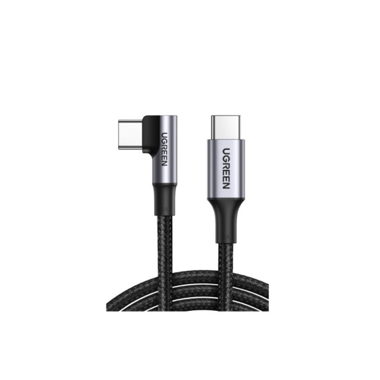 Ugreen USB-C to USB-C Cable right-angled 100W 1m Black Ugreen USB-C to USB-C Cable right-angled 100W 1m Black