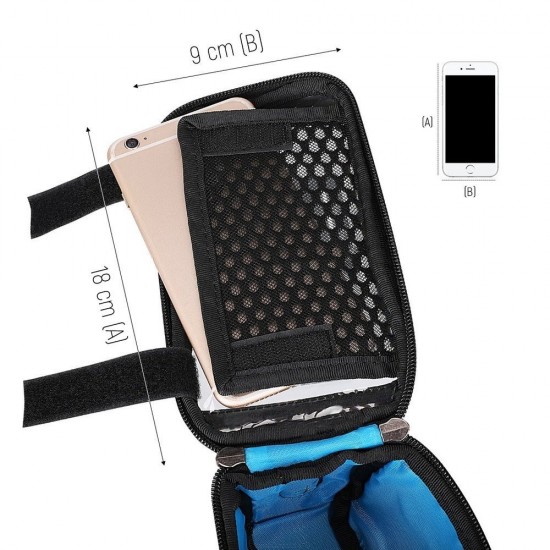 Βάση - Θήκη Στήριξης Ποδηλάτου Wozinsky Bike Front Storage Bag Bicycle Frame Phone Case 6,5 inch max 1L black (WBB6BK)