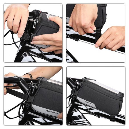 Βάση - Θήκη Στήριξης Ποδηλάτου Wozinsky Bike Front Storage Bag Bicycle Frame Phone Case 6,5 inch max 1L black (WBB6BK)
