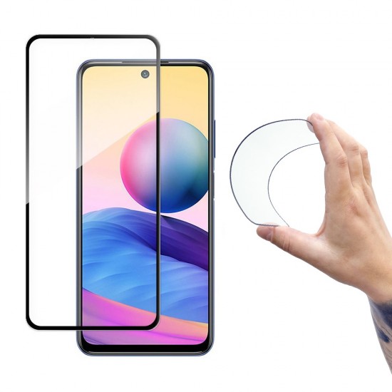 Γυαλί Προστασίας Wozinsky Full Cover Flexi Nano Glass Hybrid Screen Protector with frame for Xiaomi Redmi Note 10 5G / Poco M3 Pro black