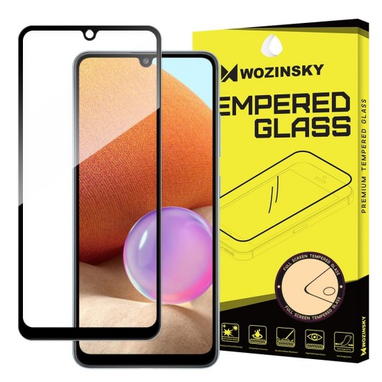 Screen Protector - Wozinsky Tempered Glass Full Glue Super Tough Screen Protector Full Coveraged with Frame Case Friendly For Samsung Galaxy A32 4G black
