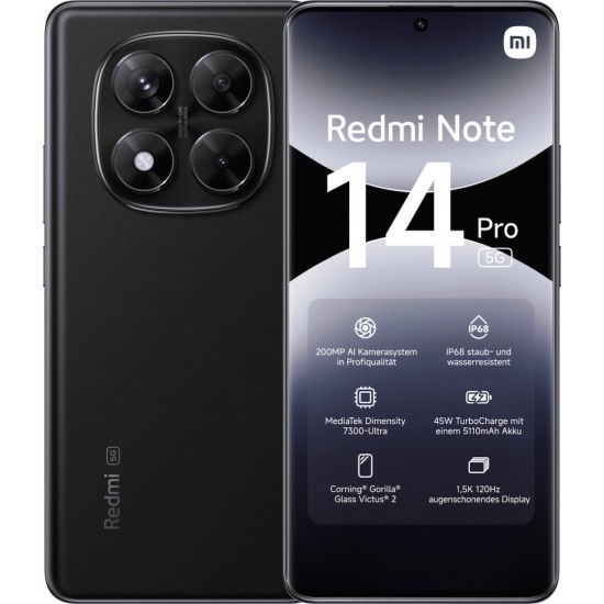 Xiaomi Redmi Note 14 Pro 5G Dual SIM (8GB/256GB) Midnight Black (ΜΕΤΑΧΕΙΡΙΣΜΈΝΟ)