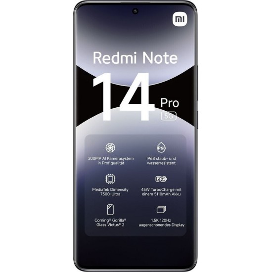 Xiaomi Redmi Note 14 Pro 5G Dual SIM (8GB/256GB) Midnight Black (ΜΕΤΑΧΕΙΡΙΣΜΈΝΟ)